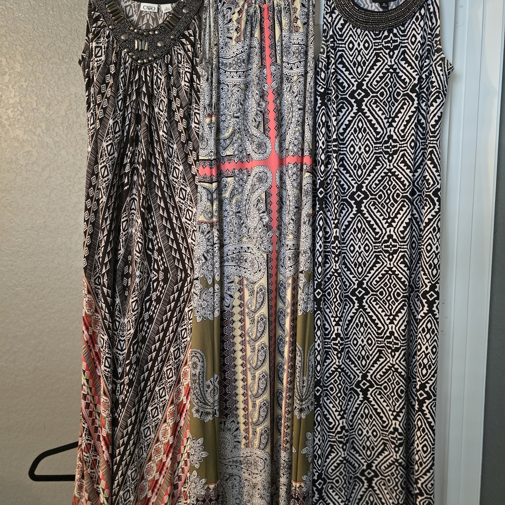 Cato Black and White Patterned Maxi Dress